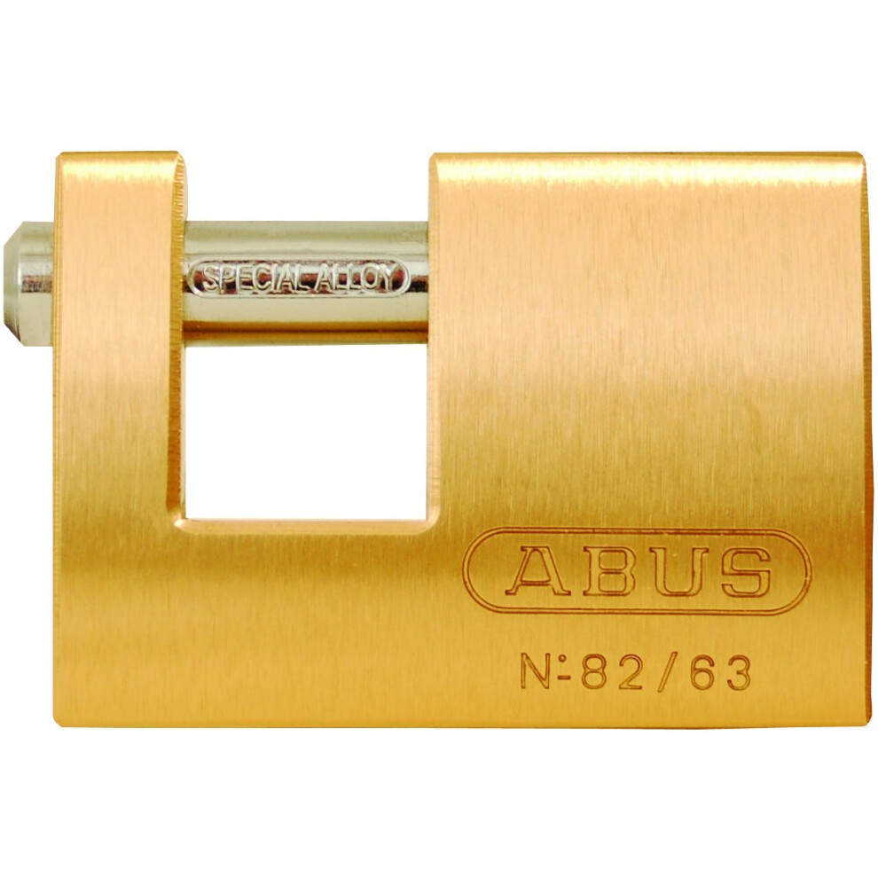 ABUS 82/63 Monoblock Brass Padlock Keyed Different-image-OPC-PFN8RQY-NEW