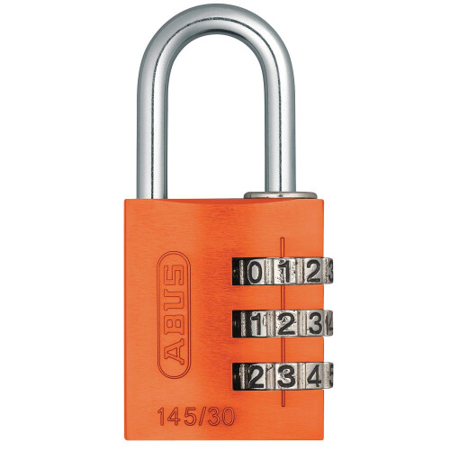 Abus ABUS 145/30 C Aluminum Resettable Combination Padlock  3 Dial  Orange
