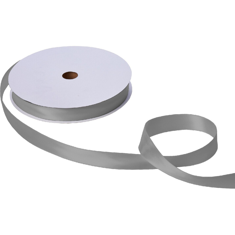 Ruban satin double face Jillson Roberts en vrac, 2,5 cm, disponible en 20 couleurs, argent, bobine de 100 m   tres (BFR1014)