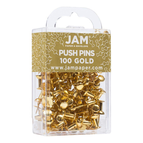 Jampapir Farverige push -stifter - Gold Pushpins - 100/Pack 1