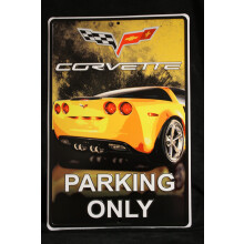 Corvette Parking vain nelivärinen kyltti