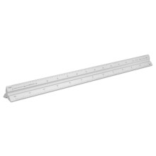 Alumicolor Aluminium-Architekten-Mastab, metrisch, massiv, 30 cm, Silber