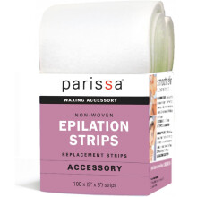 Parissa Epilation (Waxing) Non-Woven Cloth Strips  Replacement Strips for use with Hair Removal Liquid Wax  100 x Large Size Strips 9'' x 3''
