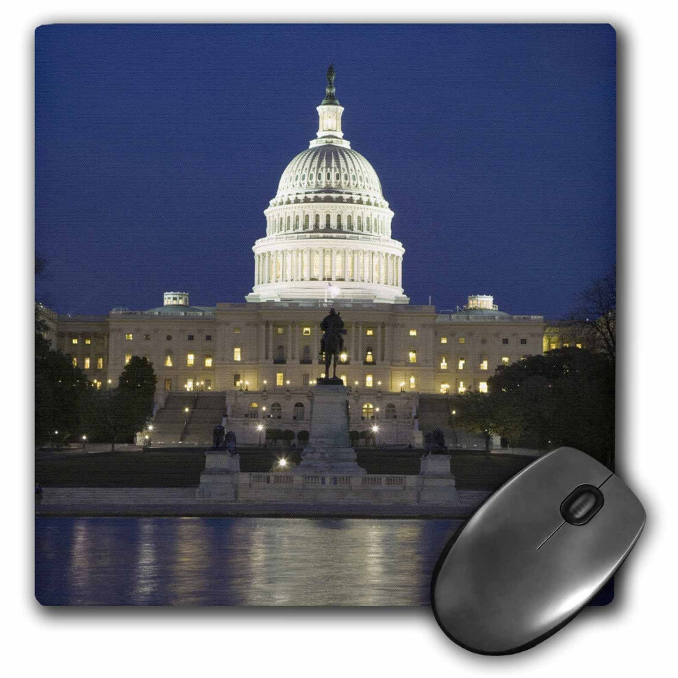 3Drose Llc 8 X 8 X 0.25 Inches Mouse Pad Washington D C Reflection Of Capitol Building Jaynes Gallery (Mp_88979_1) 888414193316