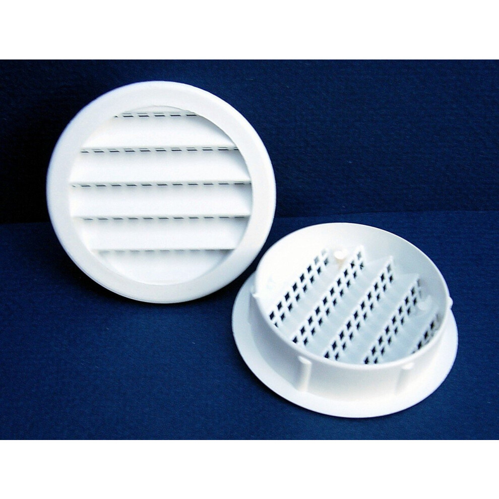 Maurice Franklin Lou Maurice Franklin Louver-2"""" Round Polypropylene Plastic Louver With Insect Screen System (Priced Per Bag Of 6). Item #2"""" Plw-100 White