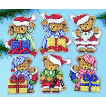 Design Works Counted Cross Stitch Kit 6 Ornamentos - Pequenos Ursos