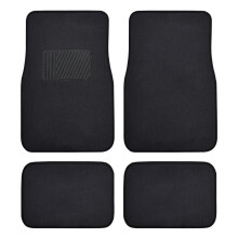 Premium 4-czesciowy zestaw dywanikσw samochodowych z winylowa podkladka zabezpieczajaca pod piete do samochodu ciezarowego SUV Coupe Sedan czarny (MT