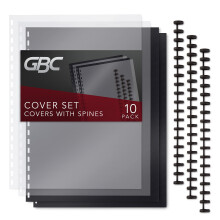 GBC ZipBind voorgestanste omslagset transparant/zwart 10-pack (26003)