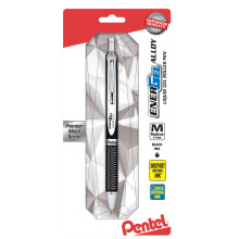 Pentel EnerGel Alloy RT Gelpen, Medium Punt, 0.7 mm, Zwarte Barrel, Zwarte Inkt