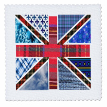 3Drose Contemporary Trendy -mnstrad Union Jack English Flag - Modern Storbritannien Storbritannien England - Quilt Square 6 by 6 -tum (QS_58322_