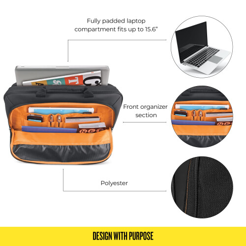 Solo New York Ace Slim Brief pasta para laptop de 15,6 polegadas preta 2