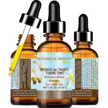 Botanical Beauty MONOI de TAHITI L TIARE TIKI 100 % reine natrliche unverdnnte Jungfrau 1 Fl. Oz.- 30 ml fr GESICHT, HAUT, KRPER, HAARE, NGEL