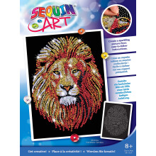 Sequin Art Blue Golden Lion umiv Arts and Crafts Picture Kit Multicolor