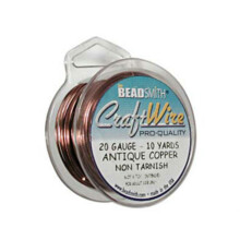 Elementele de srma Beadsmith Srma de artizanat - Temperat moale rezistent la un temperament moale rotund Color de cupru antic - 0,81mm 20 Gauge