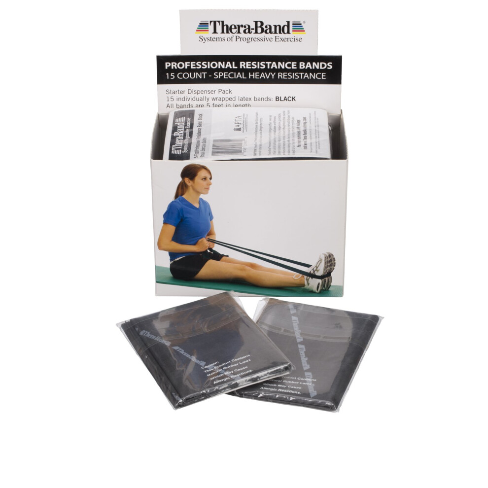 THERABAND Resistance Bands  5 Foot  15 Count Professional Latex Elastic Bands For Upper & Lower Body Exercise  Physical Therapy  Pilates  Home Workout