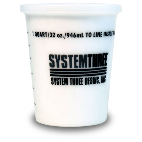 System Drei wei   e Glasmikrokugeln, 1-Quart-Beh   lter