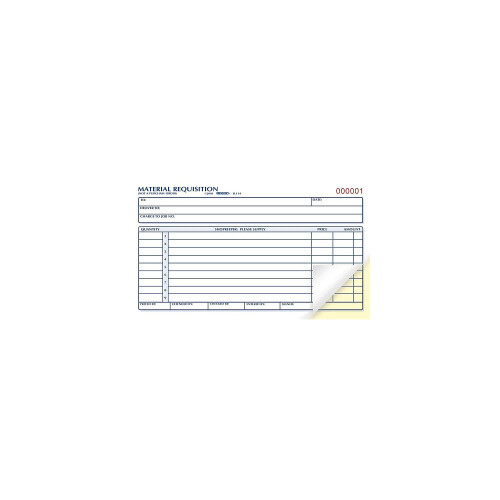 Livro de requisio de material rediforme autocopiativo 2 partes 4,25 x 8,5 polegadas 50 formulrios (1L114) 2