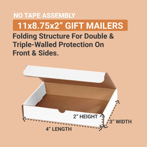 AVIDITI Κουτιά Ταχυδρομείου Μικρά 11"L x 8"W x 2"H, 50-Συσκευασία | Κουτί Κορυφαίας Ποιότητας 1