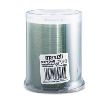 Discos CD-R Maxell 700 MB/80 min, eje 48x, imprimibles, blanco mate, paquete de 100, MAX648720