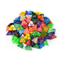 Wiz Dice Bulk D4 Polyhedral Dice (100 Pack) - Unika Färger för TTRPG Spel