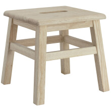 eHemco Tritthocker aus massivem Hartholz f   r Erwachsene und Kinder, 31,8 cm, unbehandelt