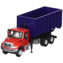 Walthers Scenemaster International Red and Purple 4300 Dumpster Truck