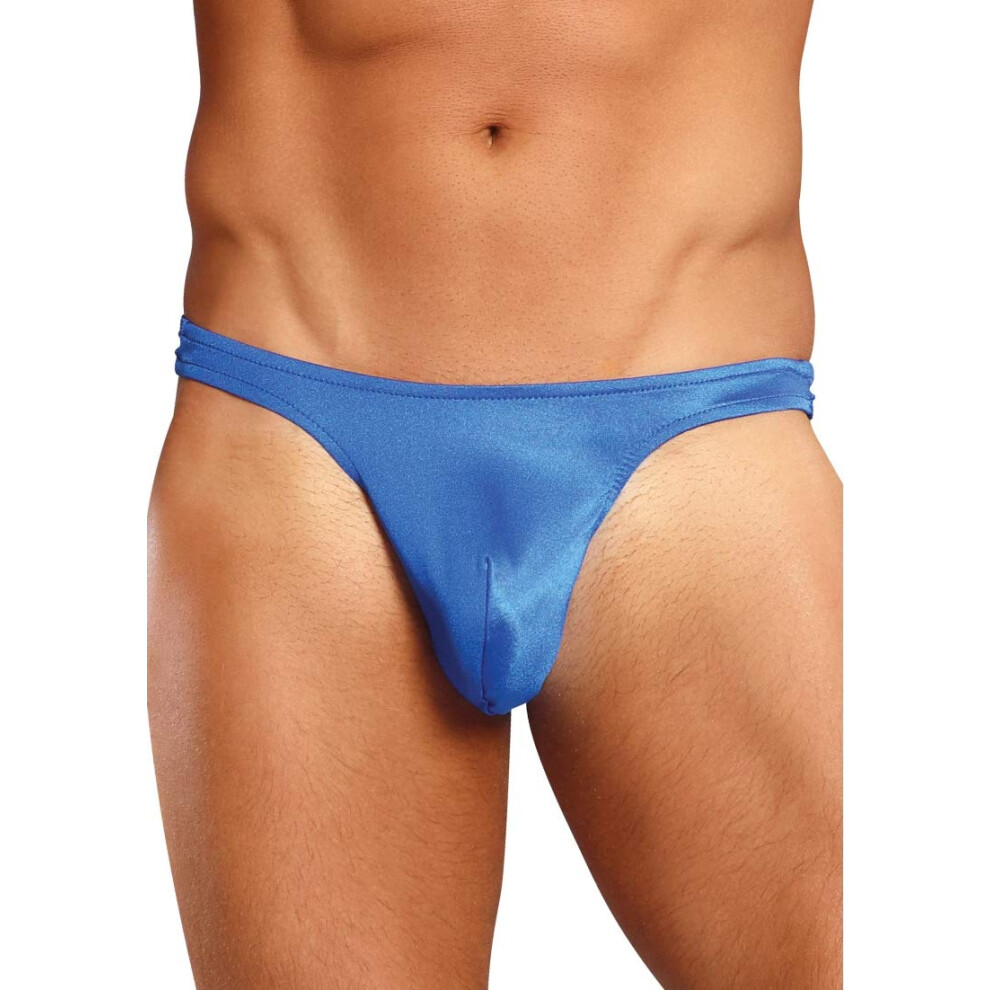 Comme Ci Comme Ca Satin Bong String Bleu Large/X-Large