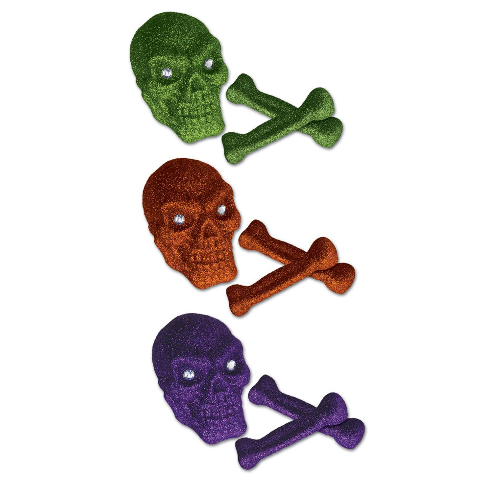 Beistle Co Beistle Glittered Plastic Skull & Bones