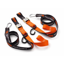Juego de amarres premium KTM U6910047 (paquete de 2) Incluye presillas de amarre suaves integradas, ganchos de clip y ganchos
