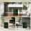 Homcom HOMCOM Round Pouffe, Storage Footstool with Cushioned Top, Dark Green 6