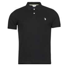 U.S. Polo Assn. Miesten klassinen pikeepaita kahdella napilla suljettava pikee poolopaita Summer Fashion golfpaita musta/valkoinen XL