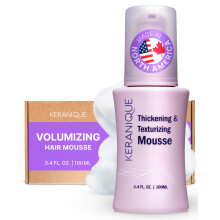 Keranique Volumizing Hair Mousse for Women - Tuuheuttava ja muotoileva vaahtosuihke, joka ehkäisee pörröisyyttä ja antaa hiuksille volyymia. Hien