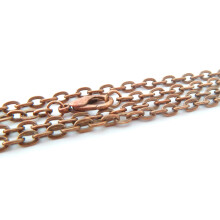 CleverDelights 3x4mm Cable Chain Necklaces - Antique Copper Color - 10 Pack - 24 Inch Length