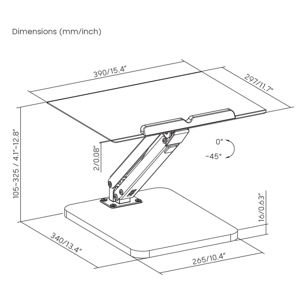 Maclean Desk Stand For Monitor Or Laptop, Gas Spring, For Standing And Sitting Work, Mc-493 Black 5902211136255