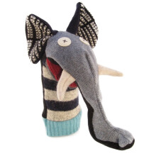 Cate & Levi - Hand Puppet - Premium Reclaimed Wool - Handmade in Canada - Machine Washable (Elephant)