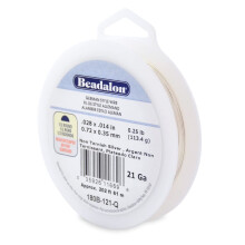 Beadalon nmet stlus huzal flkerek ezst lemez 21 gauge/.028 in-kb. 80 lb