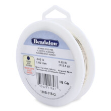 Srma n stil german Beadalon pentru fabricarea bijuteriilor rotunde argintii 18 Gauge 49 ft