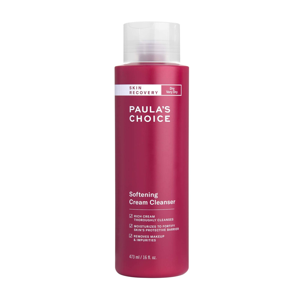 Paula's Choice SKIN RECOVERY Cream Cleanser  16 Ounce Bottle for Extra Sensitive  Redness and Rosacea Prone Skin  Normal to Very Dry Facial Skin