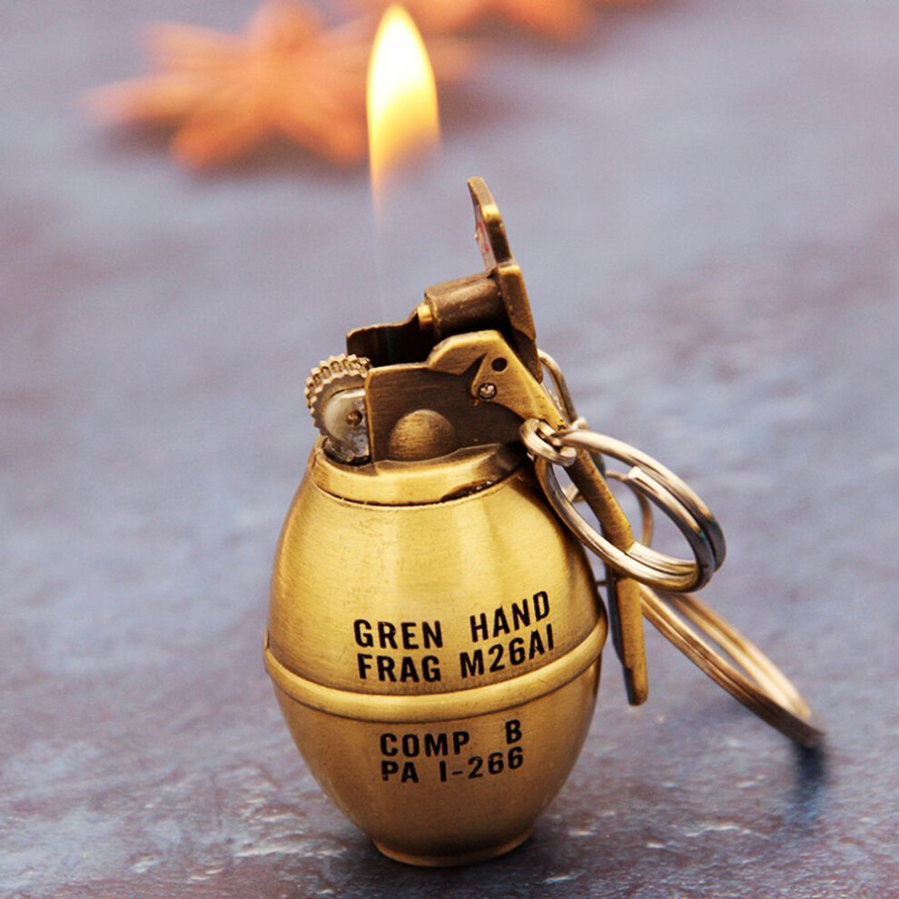 Yeuligo Grenade 802 Electroplating Mini Pendant Creative Small Keychain Lighter Grinding Wheel Open Flame Inflatable Lighter