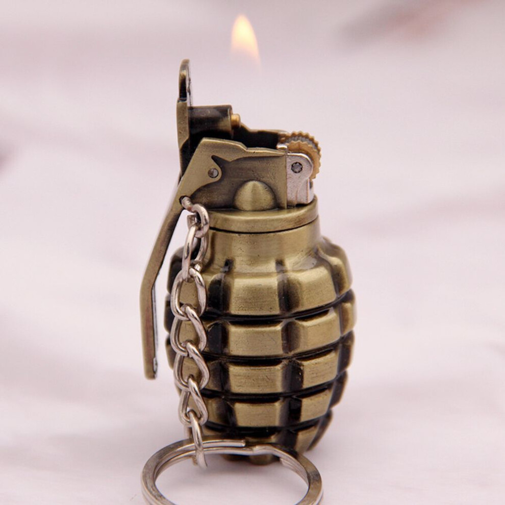 Yeuligo Grenade Creative Metal Inflatable Flame Lighter Personalized Grinding Wheel Shape Keychain Pendant Lighter