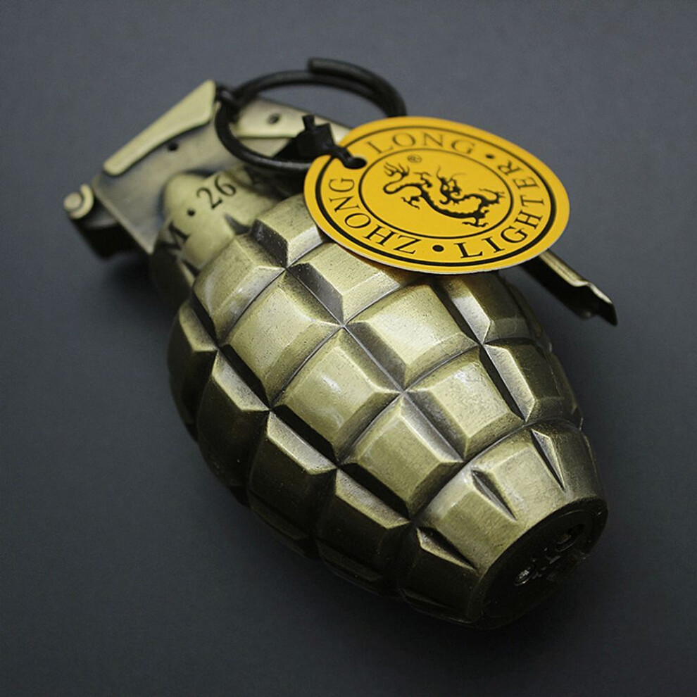 Yeuligo Grenade Creative Large Plaid Lighter Windproof Zl806 Electroplated Exquisite Military Gift Pendant Ornaments