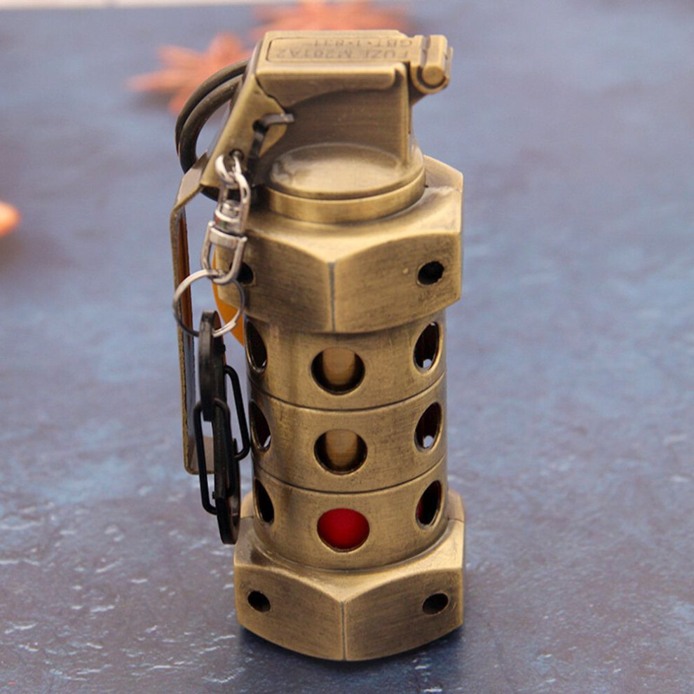 Yeuligo Grenade/Bronze Creative M84 Hollow Electroplated Pendant Lighter Zl831 Windproof Keychain Gas Lighters