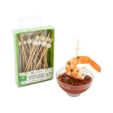Restaurantware 4 -tommer hvid perle bambus spyd: perfekt til servering af appetitv?kkere og cocktail garnering - naturlig farve - detailemballage