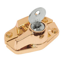 Prime-line F 2534 Keyed Child-Proof Sash Lock 2 in. Hulcentre diecast zink poleret messing (enkelt pakke)