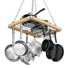 Cooks Standard Topfregal aus Holz zur Deckenmontage, 61 x 45,7 cm, Braun