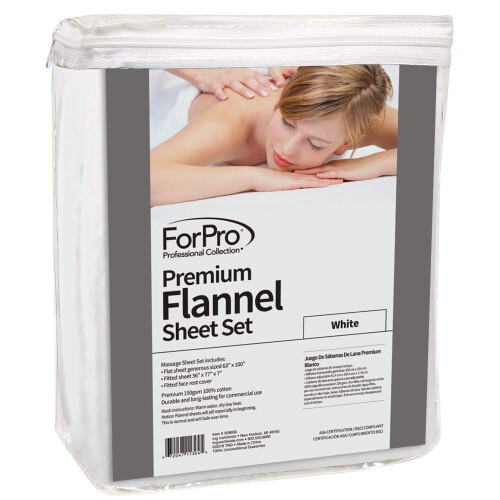 ForPro Premium Φανέλα Σετ 3 Τεμαχίων Μασάζ, Λευκό, για Τραπέζια Μασάζ 1