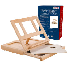U.S. Art Supply Solana Justerbart tr?bord staffeli med opbevaringsskuffe Palet Palette Premium Beechwood - B?rbar tr?artist Desktop Board til l?r