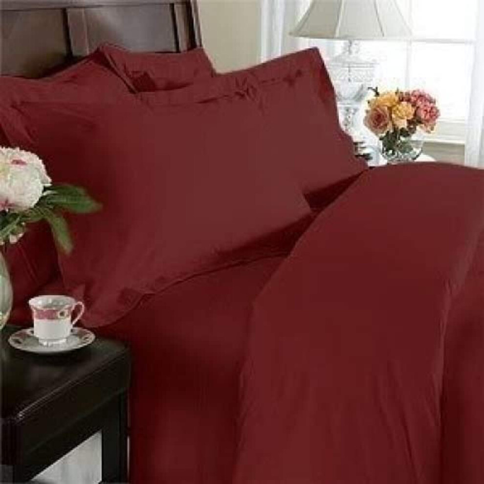 Parure de lit 3 pi   ces Elegant Comfort 1500 fils au pouce carr    - Infroissable - Qualit       gyptienne - Couleur unie King/Cal-King - Bordeaux