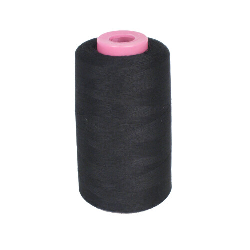 LA Linen, 100 % Polyester, Konus-Overlockgarn, Schwarz