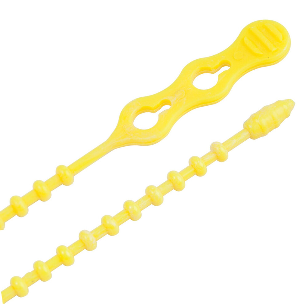 Gardner Bender 45-12Beadyw Beaded Cable Tie Wrap 12 Inch 70 Lb Reusable Adjustable Wire And Cord Management 15 Pk Yellow 032076915315
